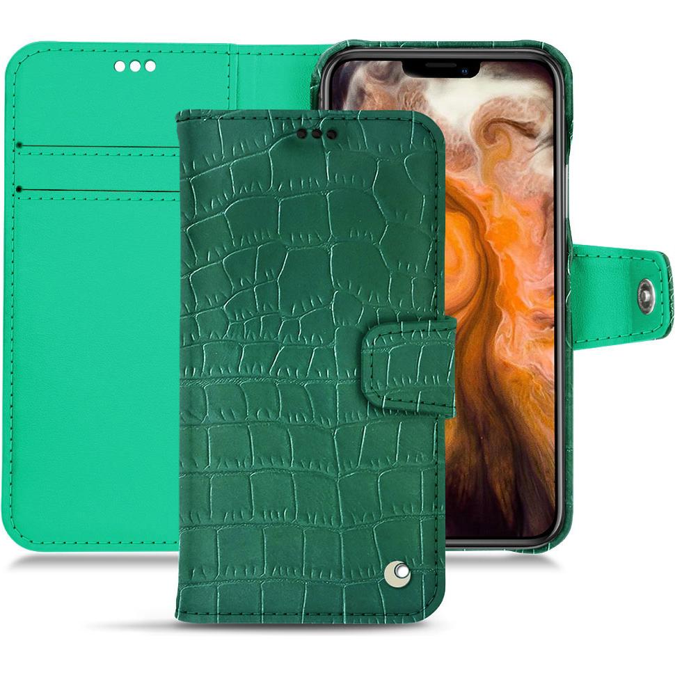 Noreve Lederschutzhülle Wallet (Apple iPhone 11 Pro Max), Smartphone Hülle, Grün