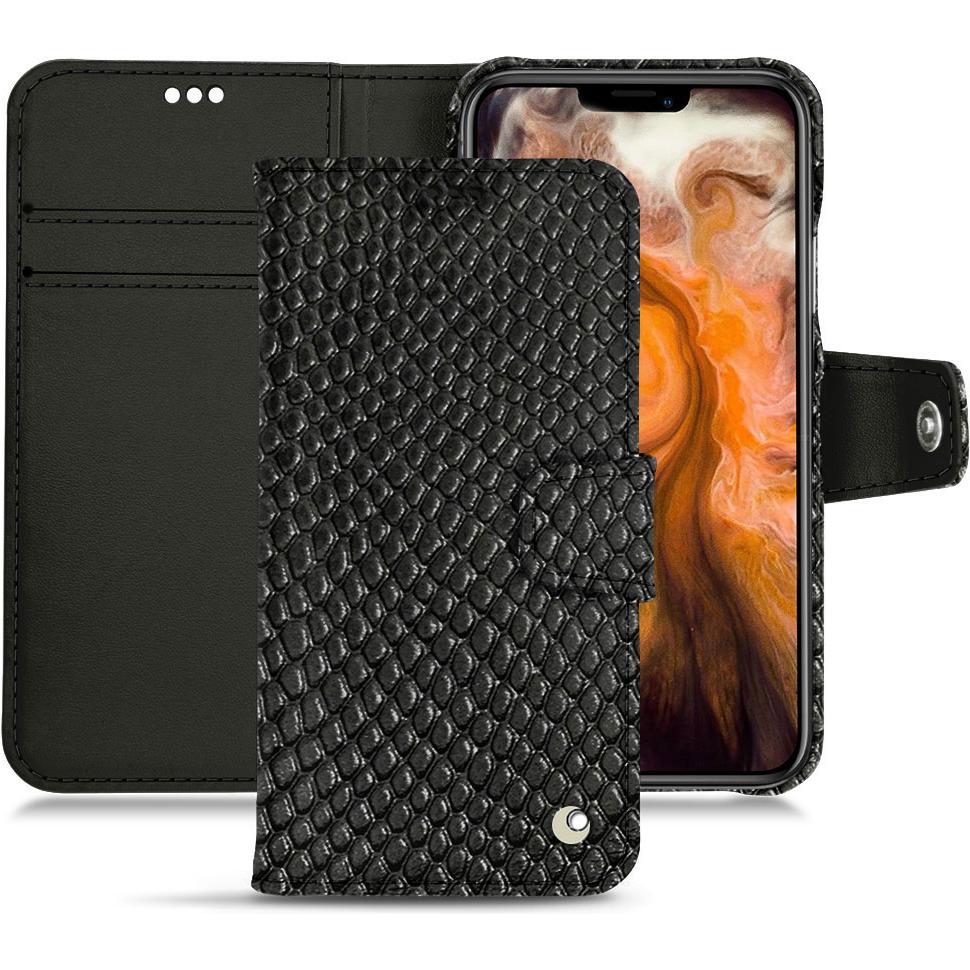 Noreve Lederschutzhülle Wallet (Apple iPhone 11 Pro Max), Smartphone Hülle, Schwarz