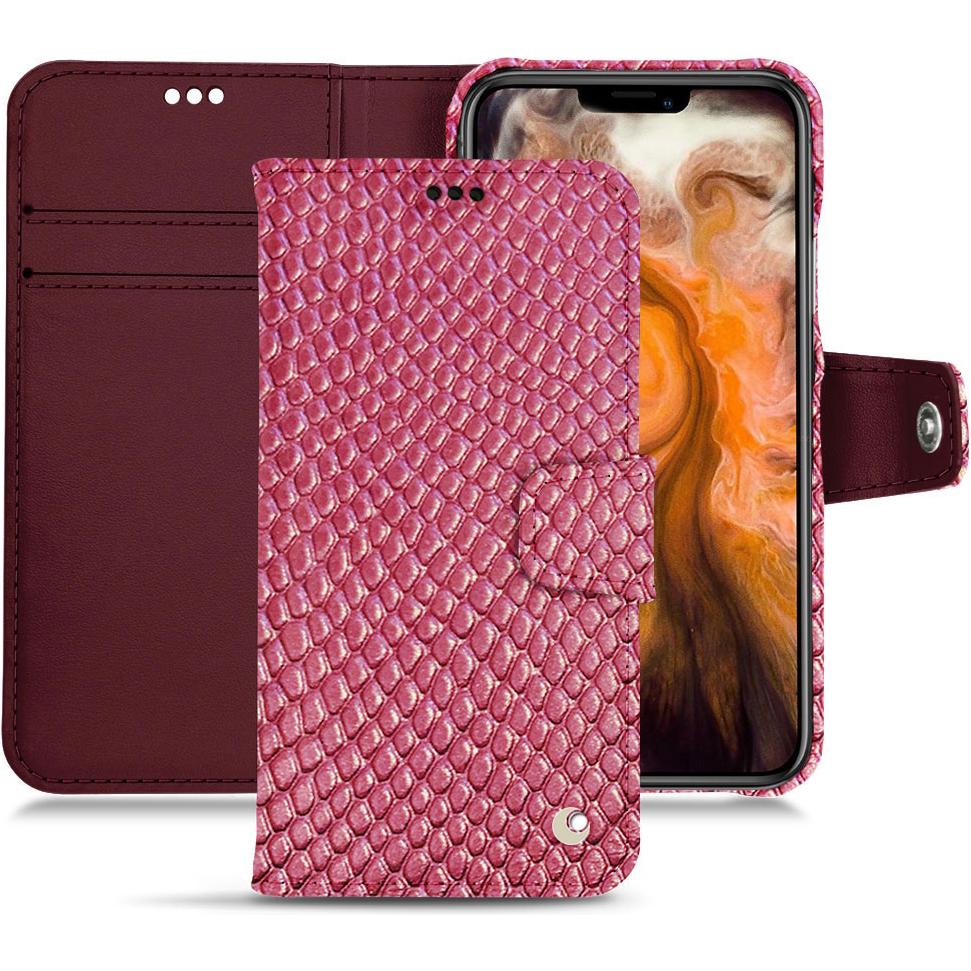 Noreve Lederschutzhülle Wallet (Apple iPhone 11 Pro Max), Smartphone Hülle, Rosa