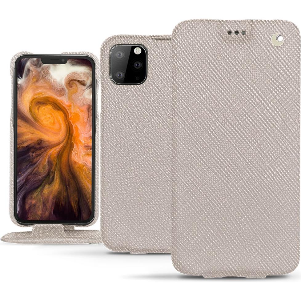 Noreve Lederschutzhülle vertikal (Apple iPhone 11 Pro Max), Smartphone Hülle, Beige