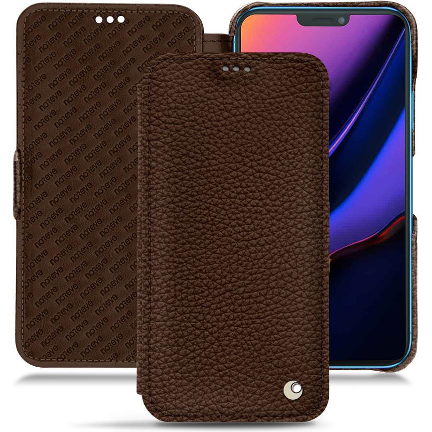 Noreve Lederschutzhülle horizontal (Apple iPhone 11), Smartphone Hülle, Braun