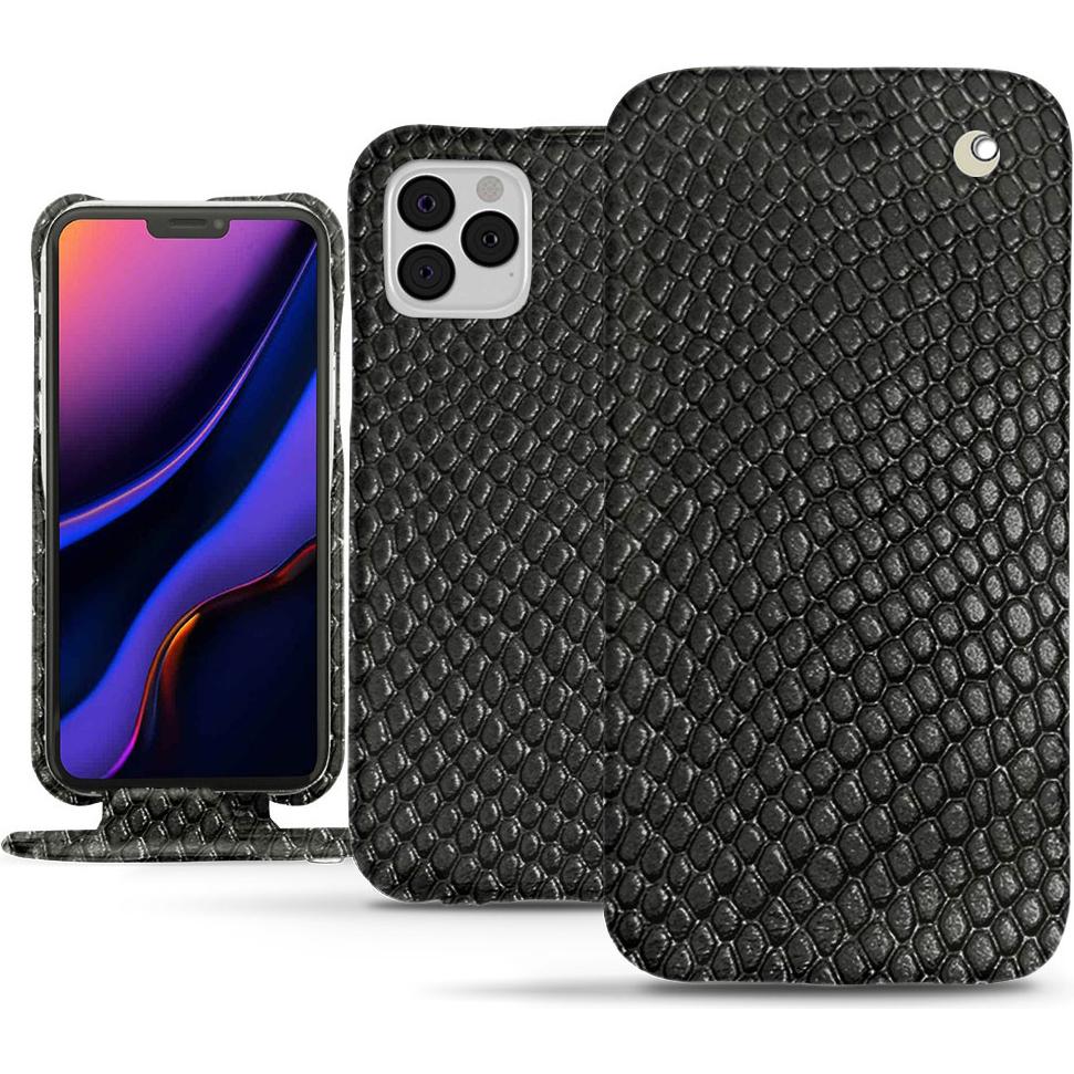 Noreve Lederschutzhülle vertikal (Apple iPhone 11 Pro), Smartphone Hülle, Schwarz