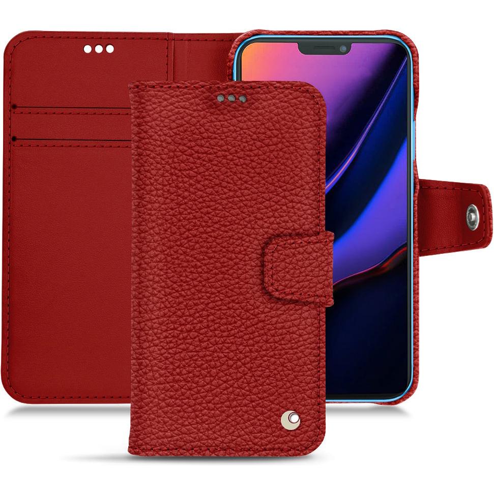 Noreve Lederschutzhülle Wallet (Apple iPhone 11), Smartphone Hülle, Rot