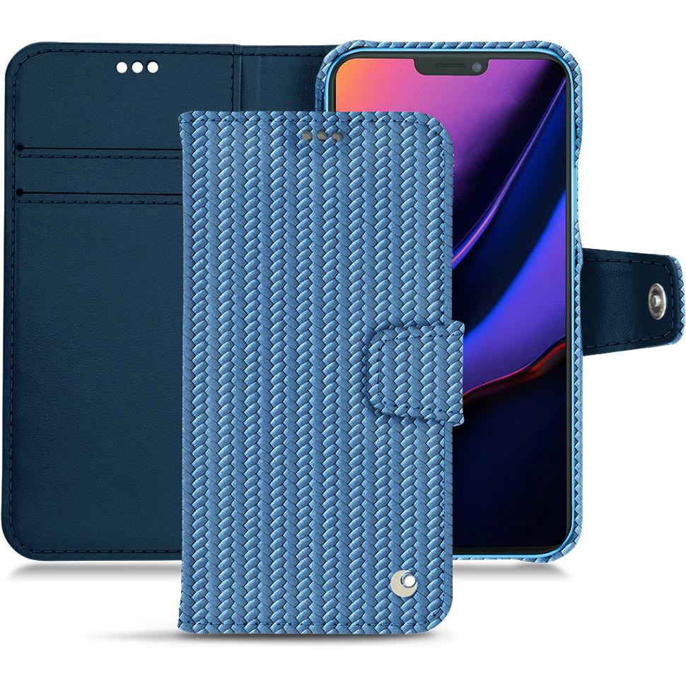 Noreve Lederschutzhülle Wallet (Apple iPhone 11), Smartphone Hülle, Blau