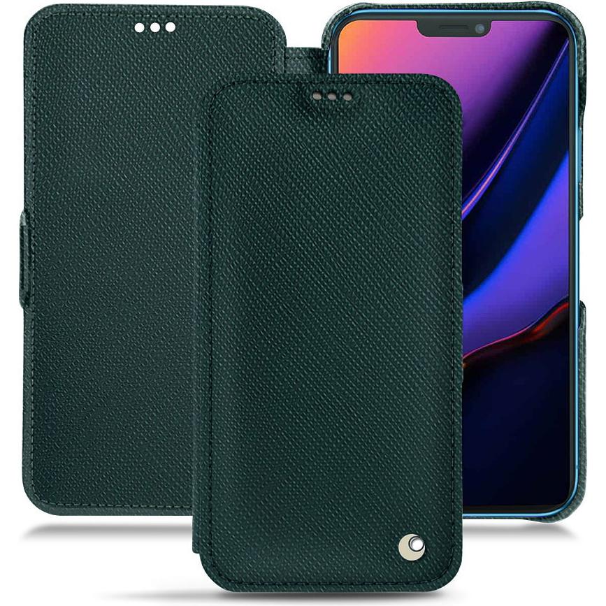 Noreve Lederschutzhülle horizontal (Apple iPhone 11), Smartphone Hülle, Grün