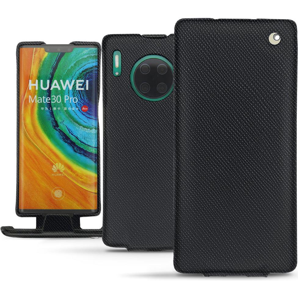 Noreve Lederschutzhülle vertikal (Huawei Mate 30 Pro), Smartphone Hülle, Schwarz