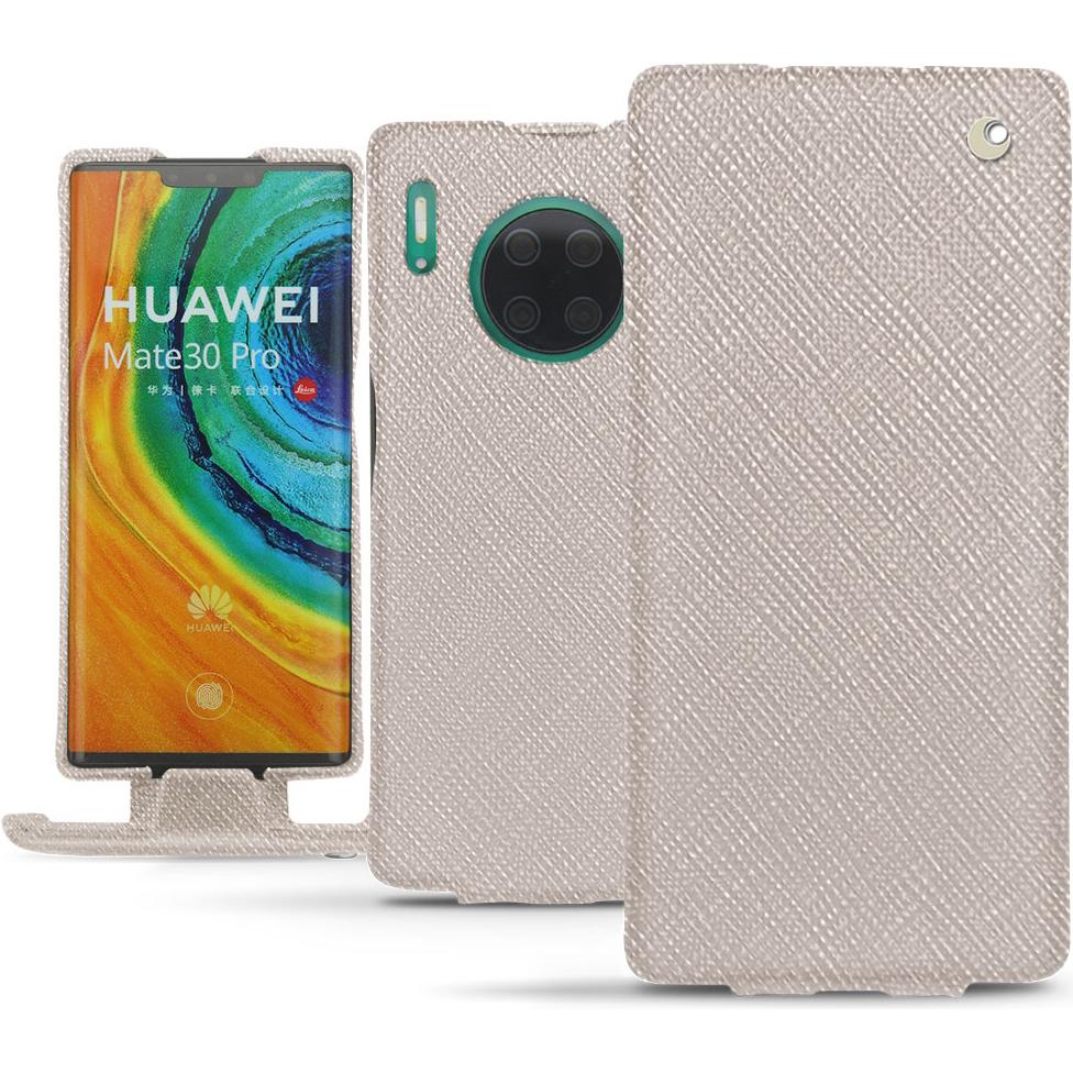 Noreve Lederschutzhülle vertikal (Huawei Mate 30 Pro), Smartphone Hülle, Beige