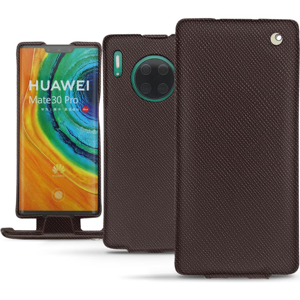 Thumbnail - Noreve Lederschutzhülle vertikal (Huawei Mate 30 Pro), Smartphone Hülle, Braun