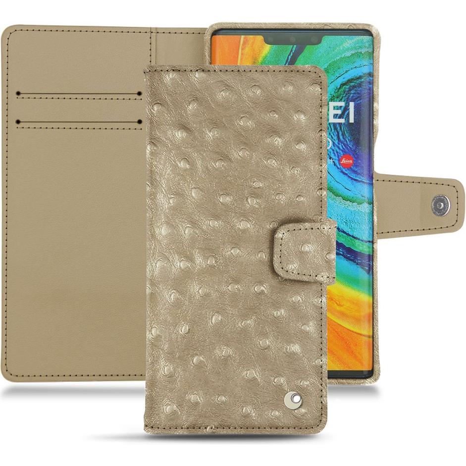 Noreve Lederschutzhülle Wallet (Huawei Mate 30 Pro), Smartphone Hülle, Beige