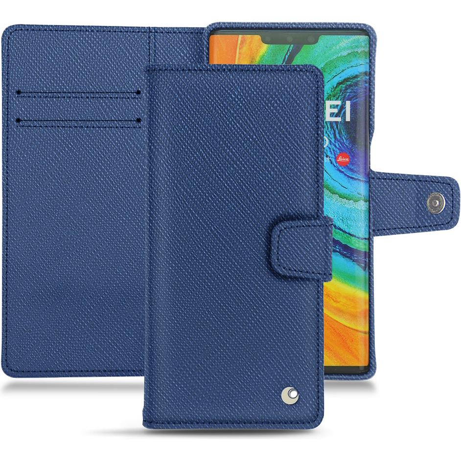 Noreve Lederschutzhülle Wallet (Huawei Mate 30 Pro), Smartphone Hülle, Blau