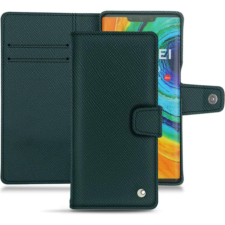 Noreve Lederschutzhülle Wallet (Huawei Mate 30 Pro), Smartphone Hülle, Grün