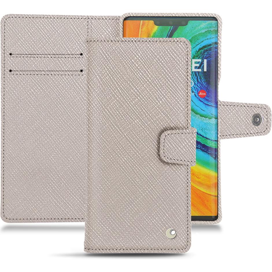 Noreve Lederschutzhülle Wallet (Huawei Mate 30 Pro), Smartphone Hülle, Beige