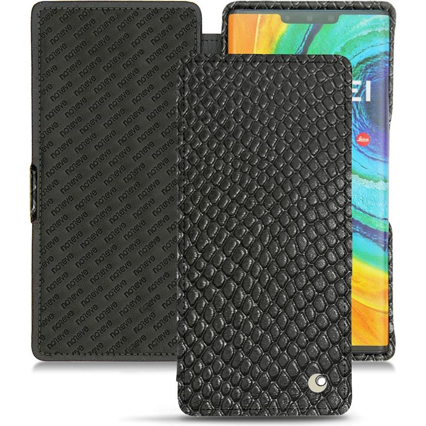 Noreve Lederschutzhülle horizontal (Huawei Mate 30 Pro), Smartphone Hülle, Schwarz