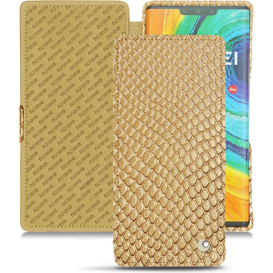 Noreve Lederschutzhülle horizontal (Huawei Mate 30 Pro), Smartphone Hülle, Beige
