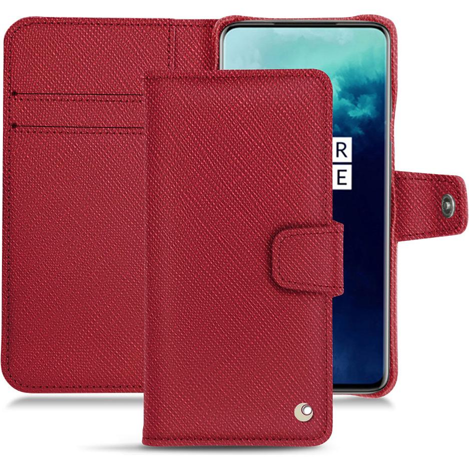 Noreve Lederschutzhülle Wallet (OnePlus 7T Pro), Smartphone Hülle, Rot