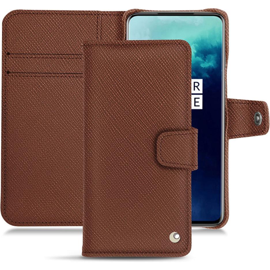 Noreve Lederschutzhülle Wallet (OnePlus 7T Pro), Smartphone Hülle, Braun