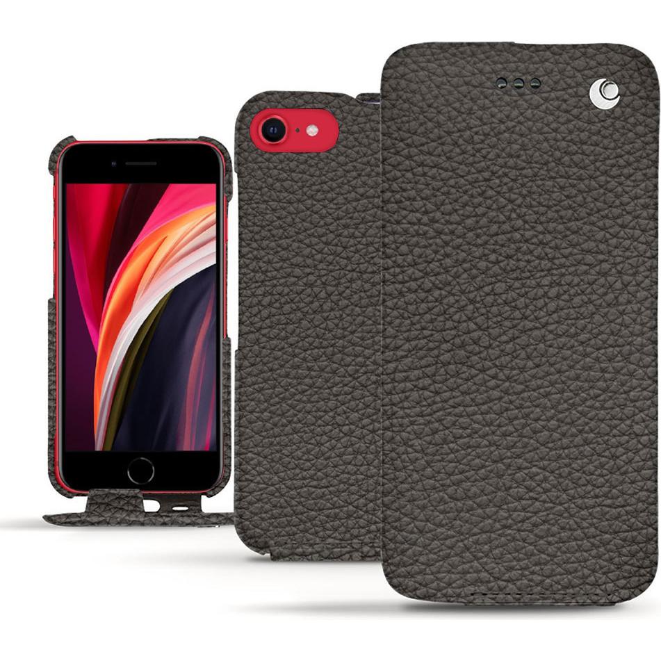 Noreve Lederschutzhülle vertikal (Apple iPhone SE (2nd Gen), Apple iPhone SE (3rd Gen)), Smartphone Hülle, Grau