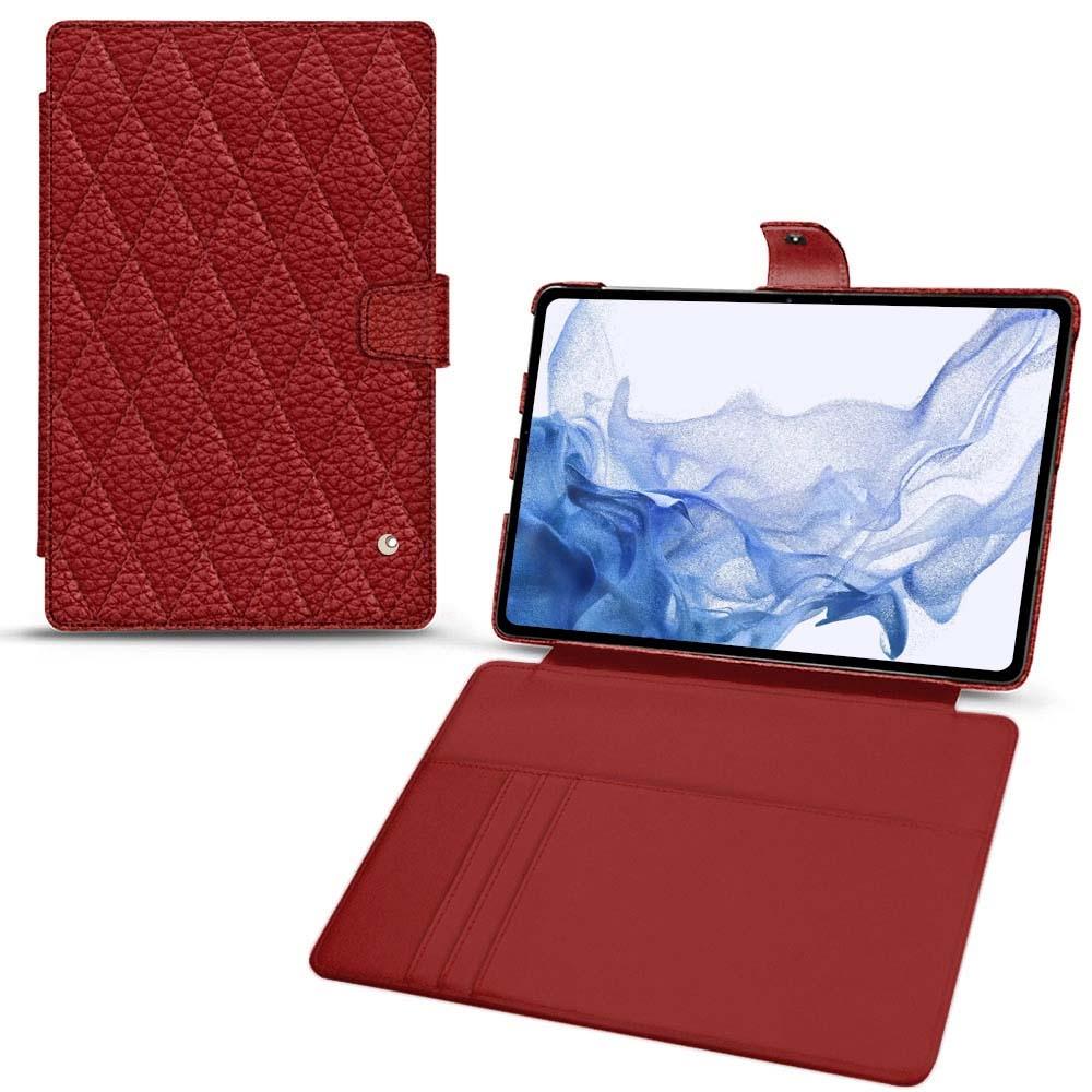 Noreve Lederschutzhülle Wallet (Galaxy Tab S8 Ultra), Tablet Hülle, Rot