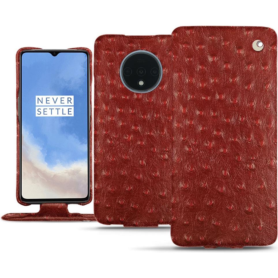 Noreve Lederschutzhülle vertikal (OnePlus 7T), Smartphone Hülle, Rot