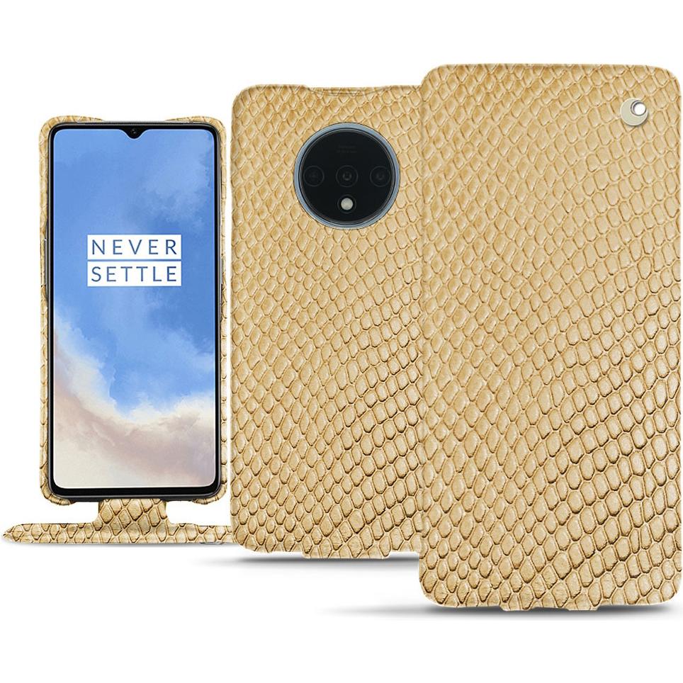 Noreve Lederschutzhülle vertikal (OnePlus 7T), Smartphone Hülle, Beige