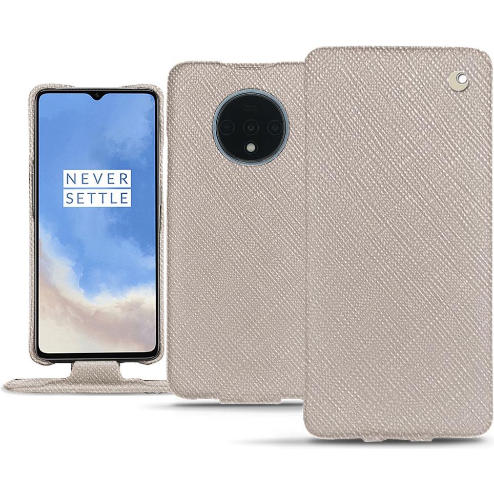 Noreve Lederschutzhülle vertikal (OnePlus 7T), Smartphone Hülle, Beige