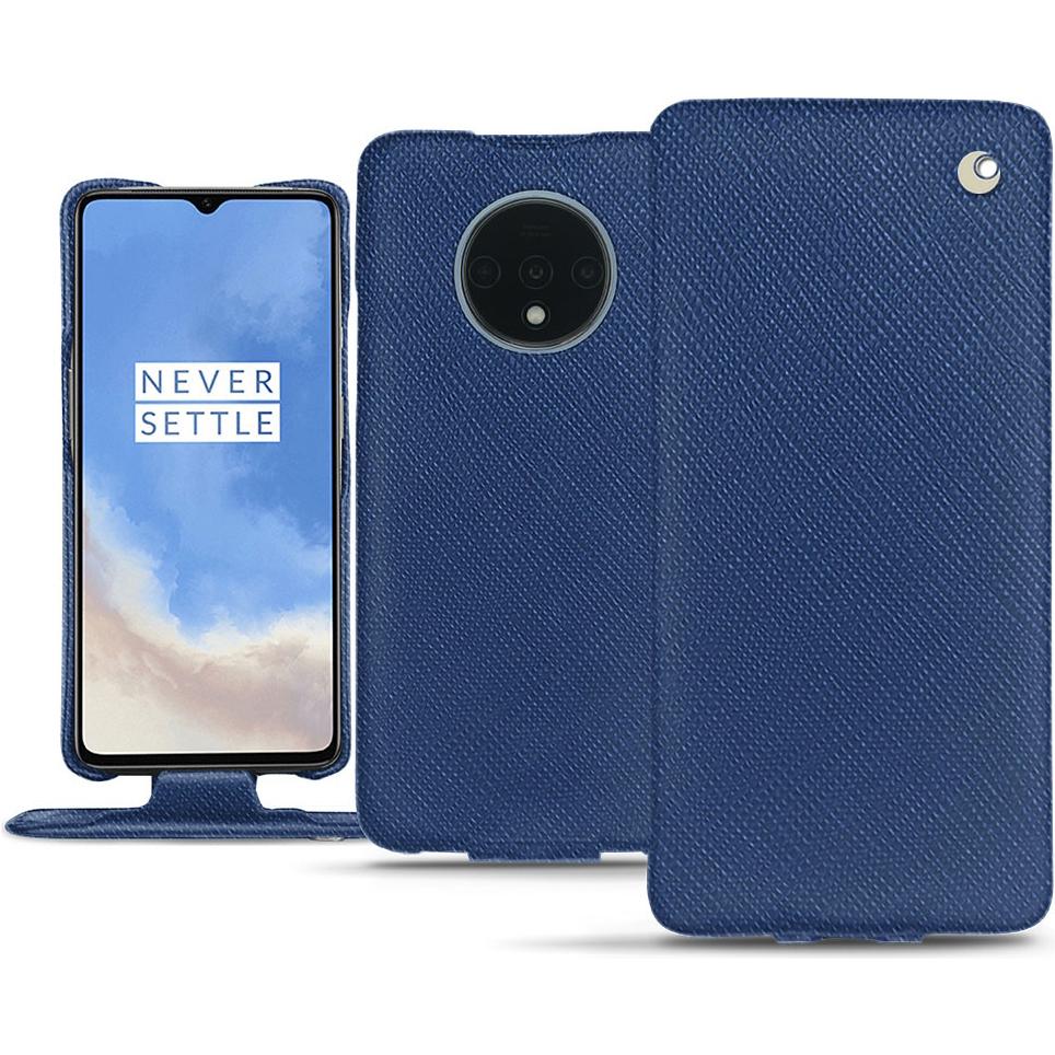 Noreve Lederschutzhülle vertikal (OnePlus 7T), Smartphone Hülle, Blau