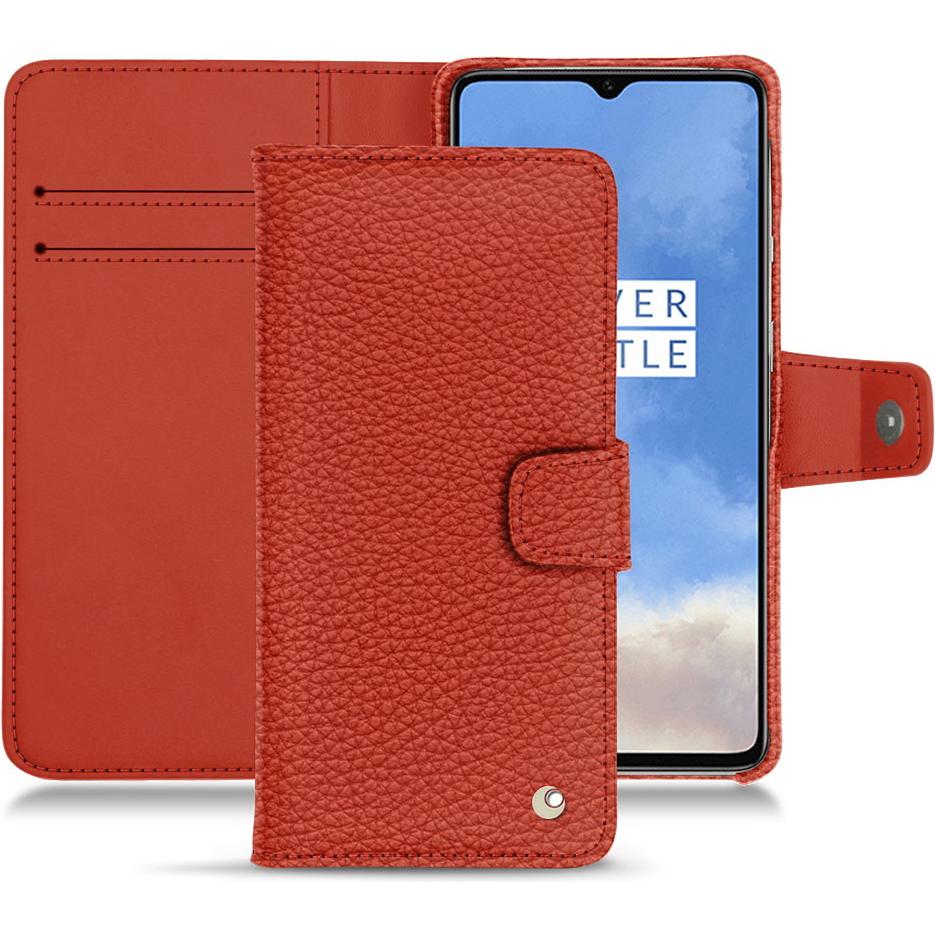 Noreve Lederschutzhülle Wallet (OnePlus 7T), Smartphone Hülle, Orange