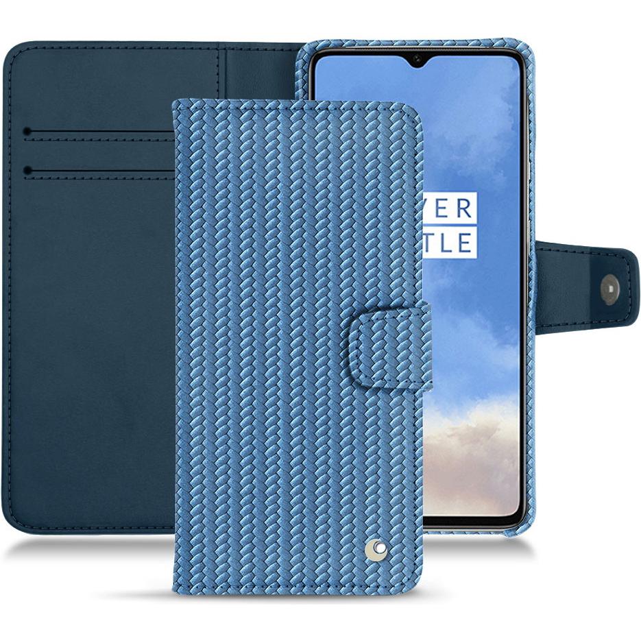 Noreve Lederschutzhülle Wallet (OnePlus 7T), Smartphone Hülle, Blau