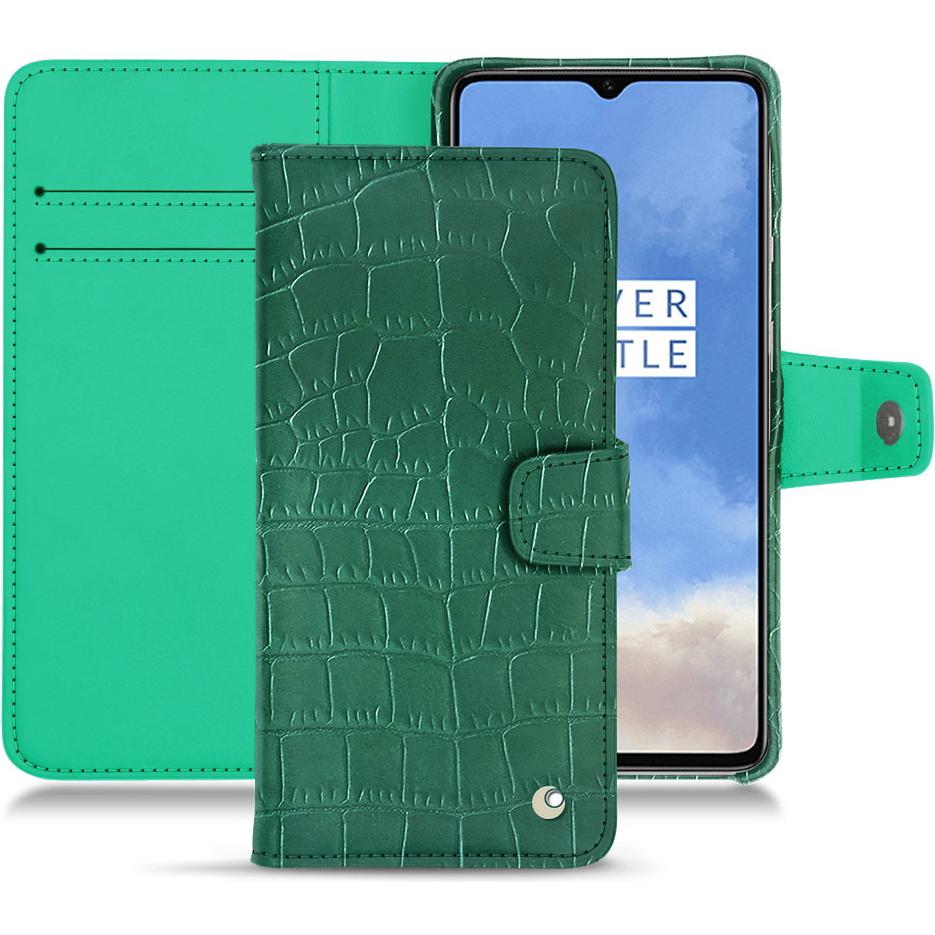 Noreve Lederschutzhülle Wallet (OnePlus 7T), Smartphone Hülle, Grün