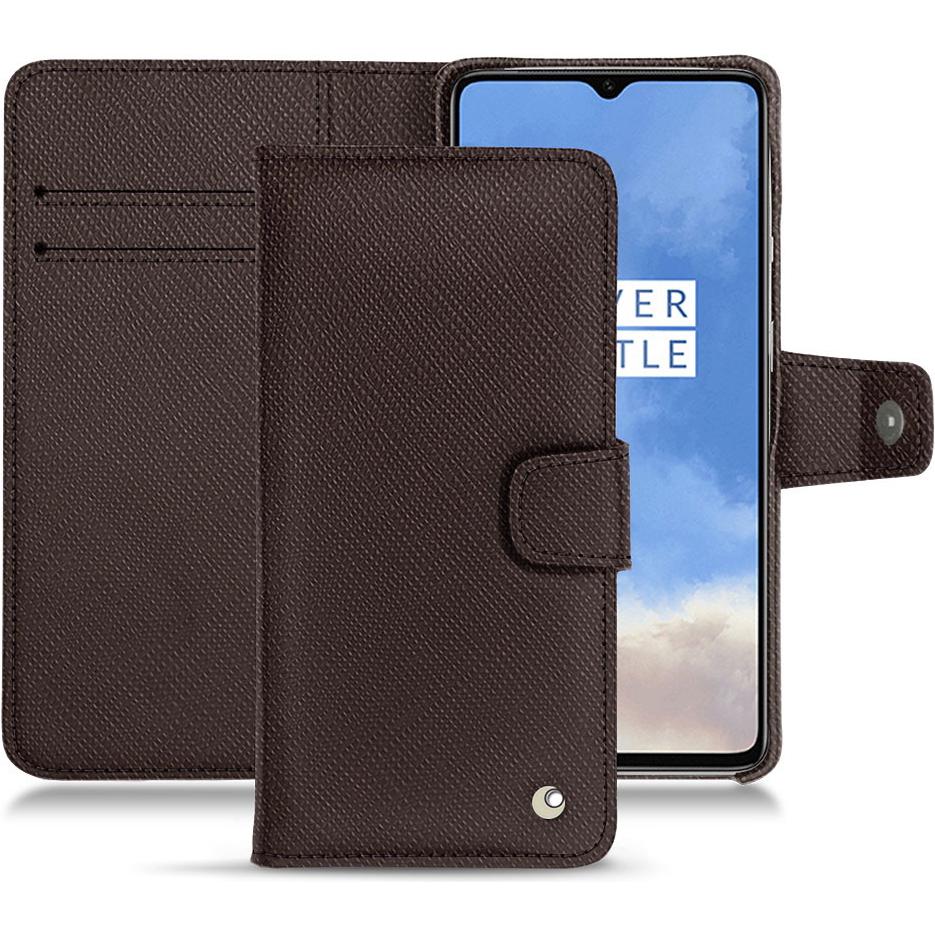 Noreve Lederschutzhülle Wallet (OnePlus 7T), Smartphone Hülle, Braun
