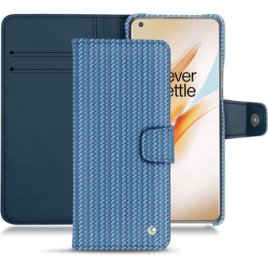 Thumbnail - Noreve Lederschutzhülle Wallet (OnePlus 8 Pro), Smartphone Hülle, Blau