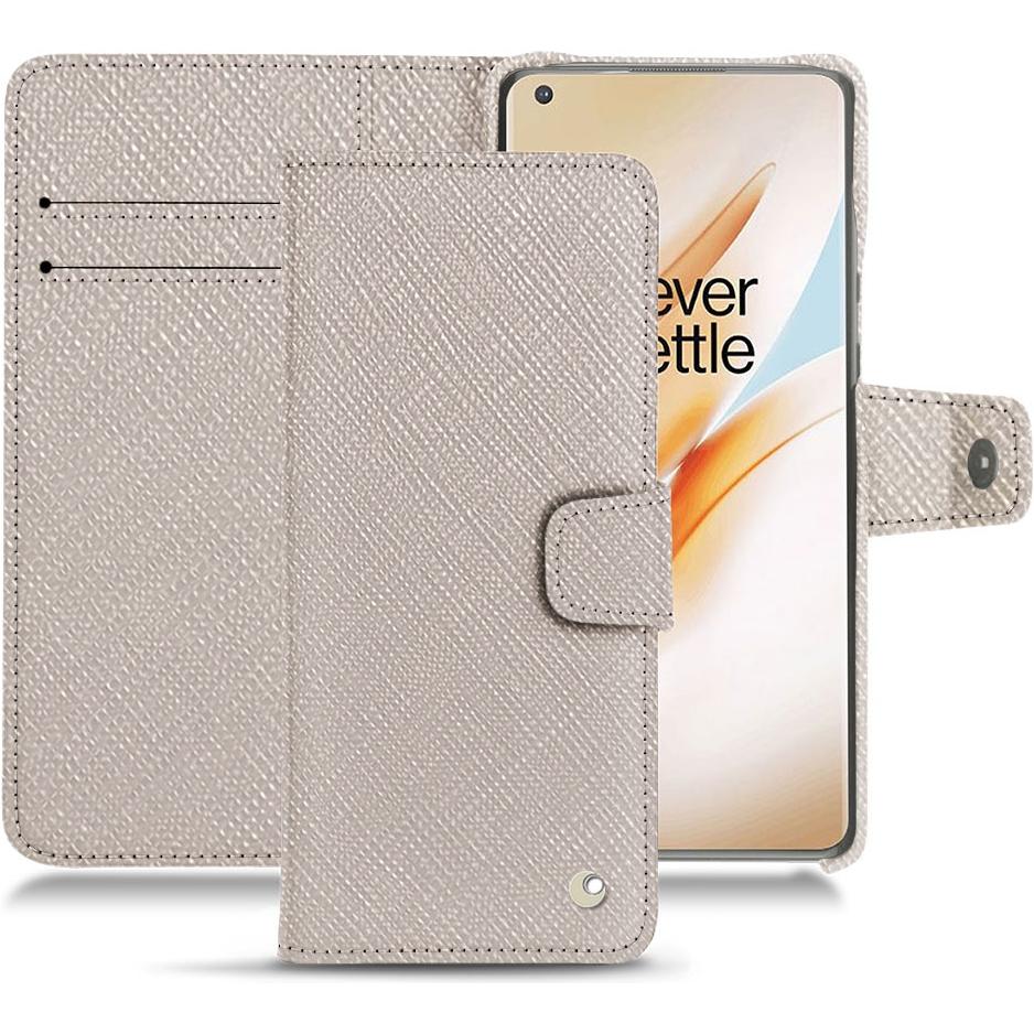 Noreve Lederschutzhülle Wallet (OnePlus 8 Pro), Smartphone Hülle, Beige