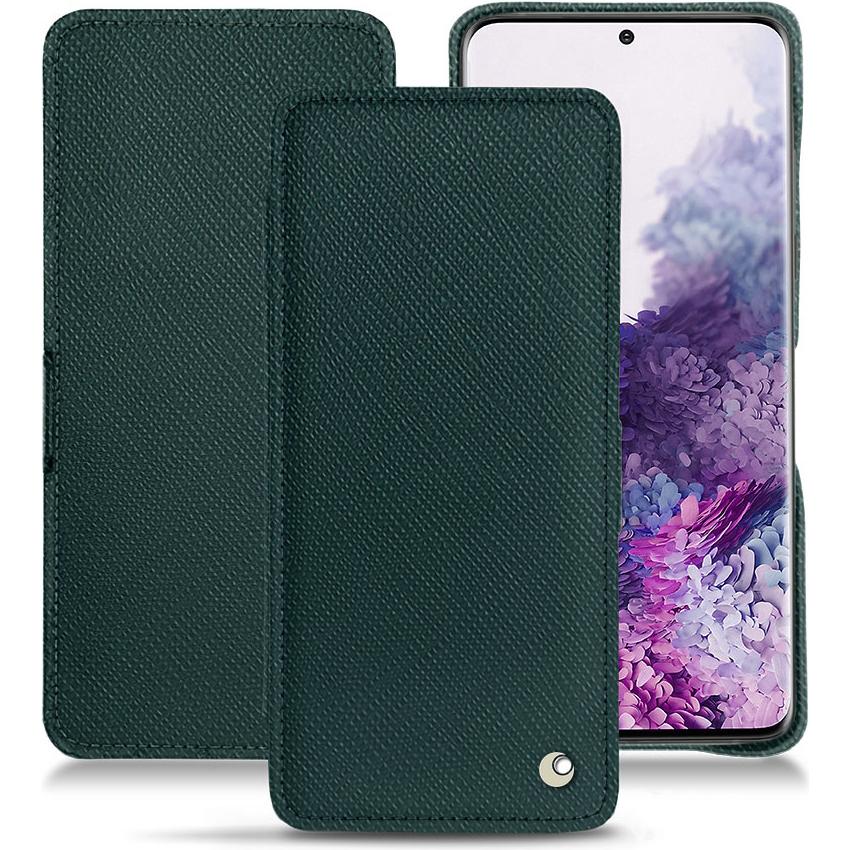 Noreve Lederschutzhülle horizontal (Samsung Galaxy S20), Smartphone Hülle, Grün