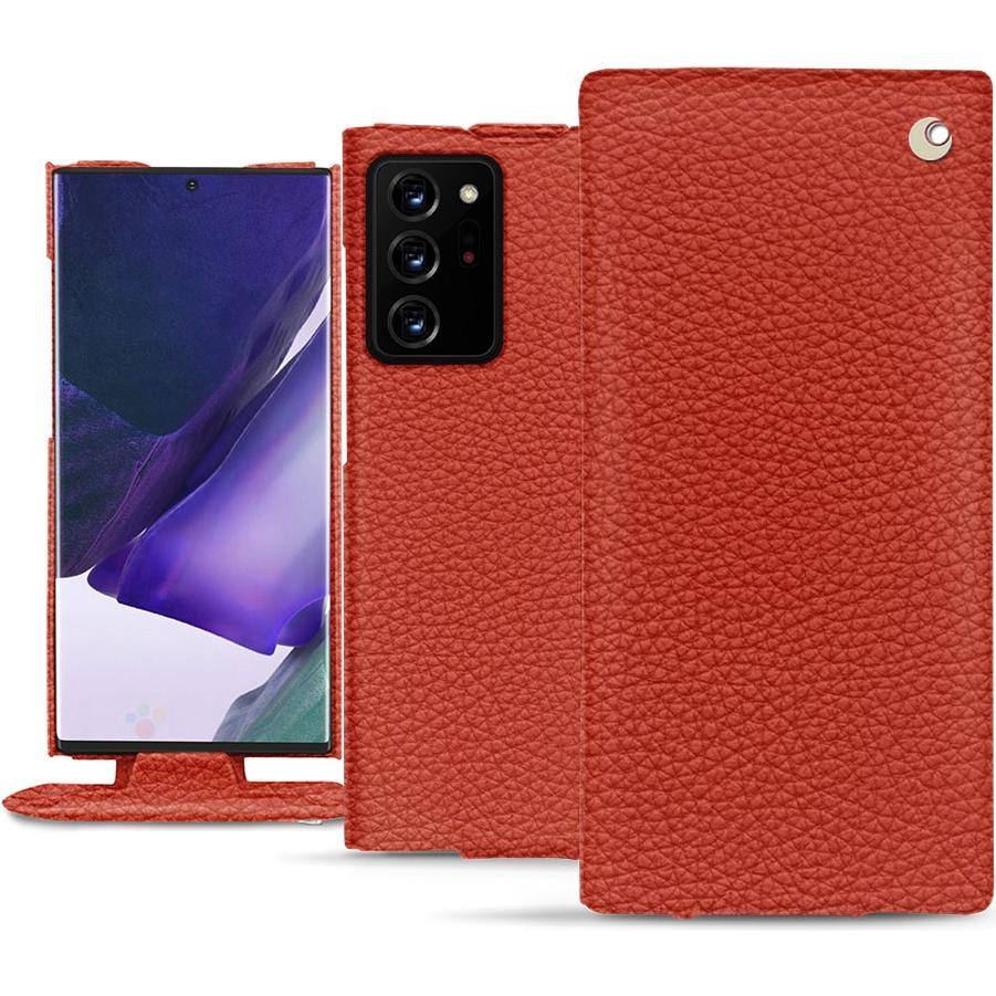 Noreve Lederschutzhülle vertikal (Samsung Galaxy Note 20 Ultra), Smartphone Hülle, Orange
