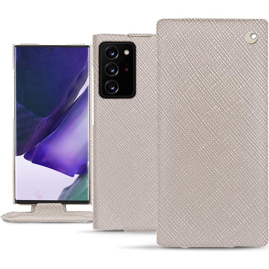 Noreve Lederschutzhülle vertikal (Samsung Galaxy Note 20 Ultra), Smartphone Hülle, Beige