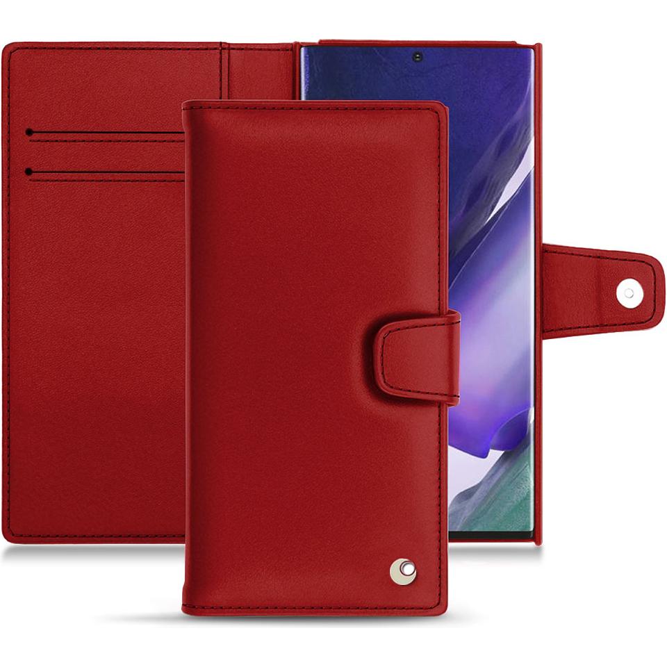 Noreve Lederschutzhülle Wallet (Samsung Galaxy Note 20 Ultra), Smartphone Hülle, Rot