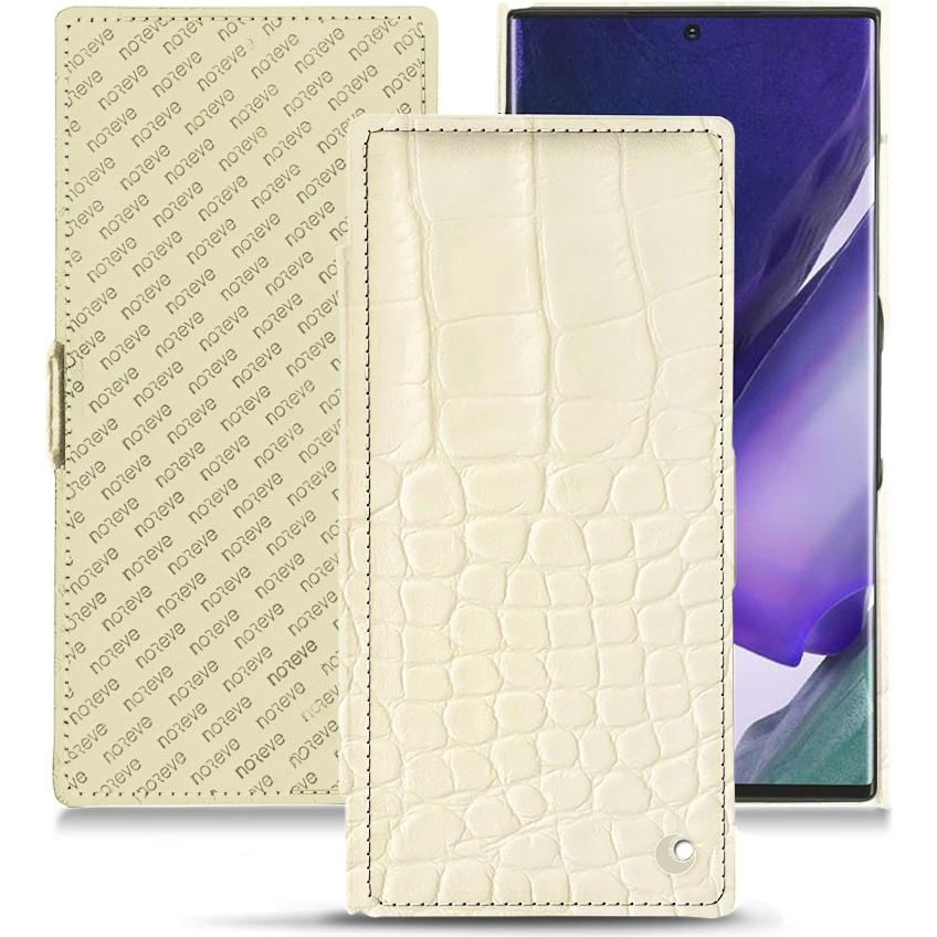 Noreve Lederschutzhülle horizontal (Samsung Galaxy Note 20 Ultra), Smartphone Hülle, Weiss
