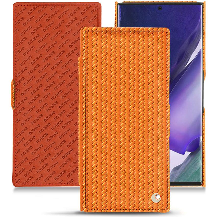 Noreve Lederschutzhülle horizontal (Samsung Galaxy Note 20 Ultra), Smartphone Hülle, Orange