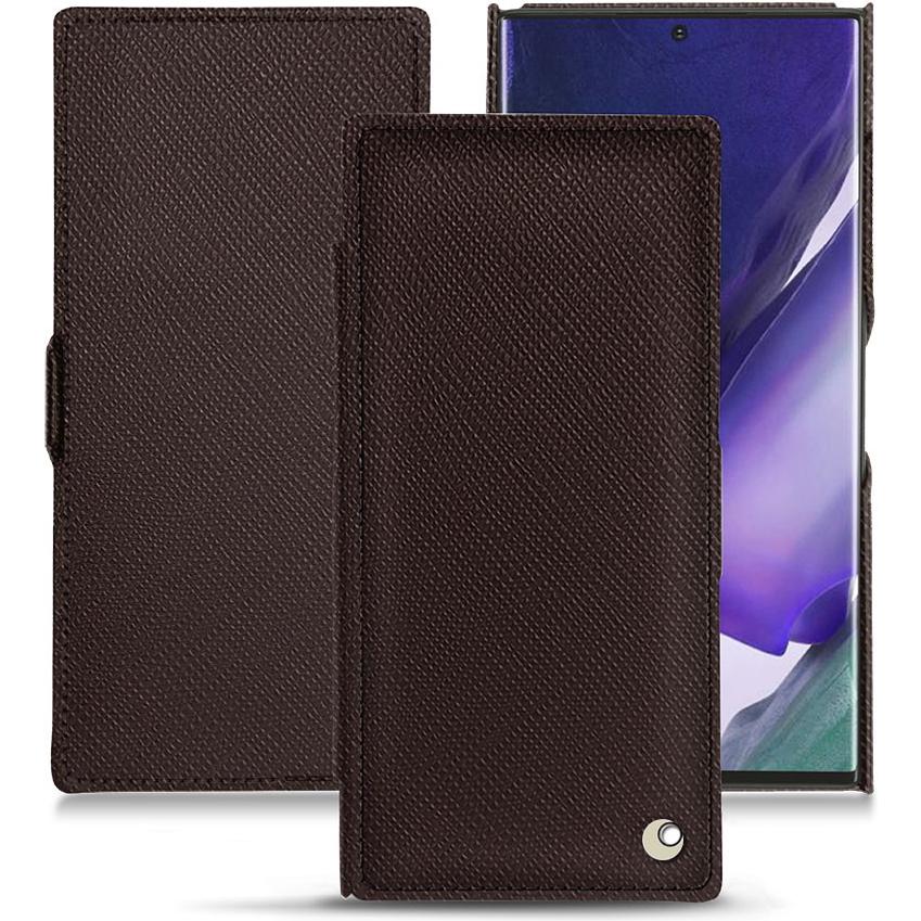 Noreve Lederschutzhülle horizontal (Samsung Galaxy Note 20 Ultra), Smartphone Hülle, Braun