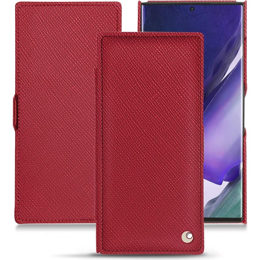 Noreve Lederschutzhülle horizontal (Samsung Galaxy Note 20 Ultra), Smartphone Hülle, Rot