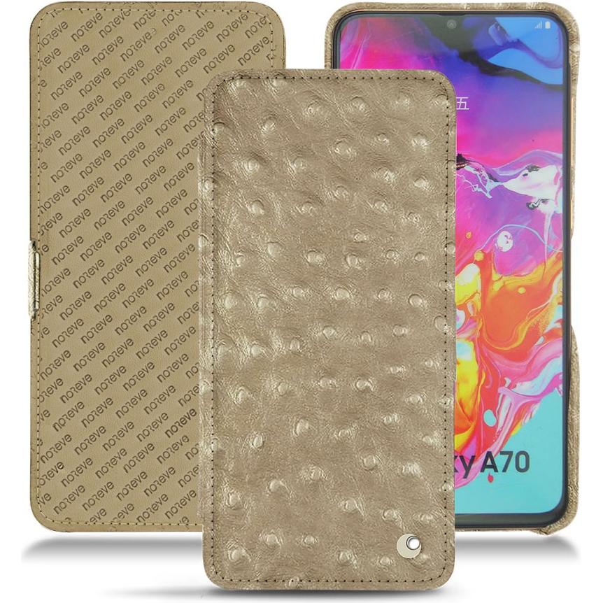 Noreve Lederschutzhülle horizontal (Samsung Galaxy A70), Smartphone Hülle, Beige