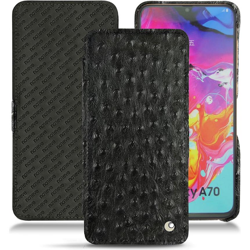 Noreve Lederschutzhülle horizontal (Samsung Galaxy A70), Smartphone Hülle, Schwarz