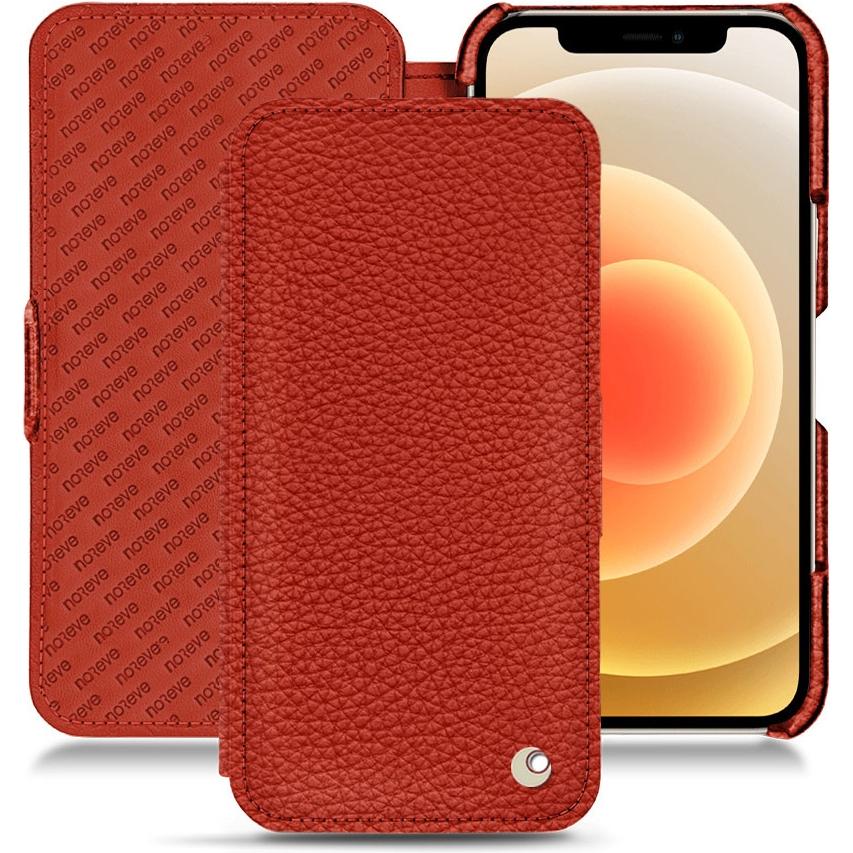 Noreve Lederschutzhülle horizontal (Apple iPhone 12), Smartphone Hülle, Orange