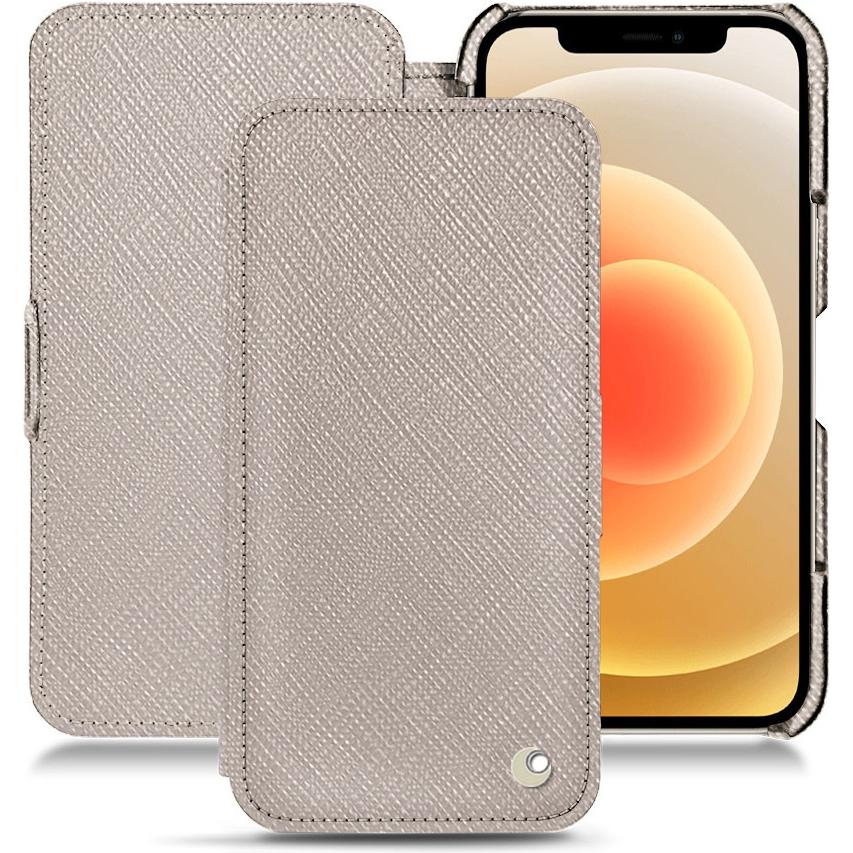 Noreve Lederschutzhülle horizontal (Apple iPhone 12), Smartphone Hülle, Beige