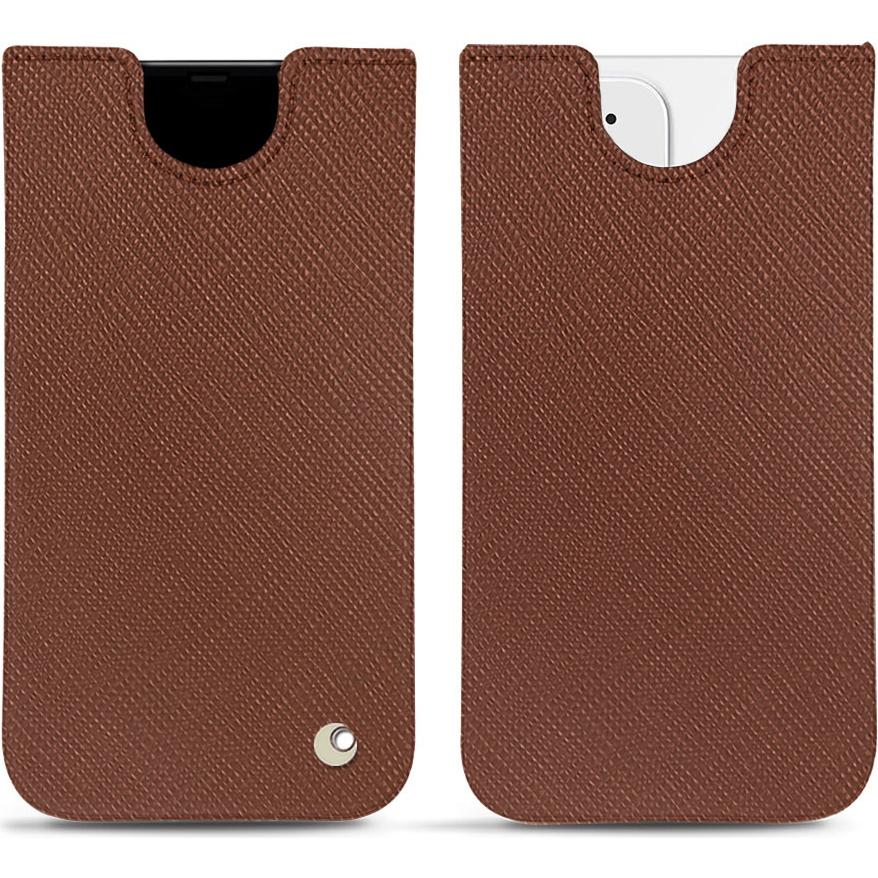 Noreve Lederschutzhülle (Apple iPhone 12), Smartphone Hülle, Braun