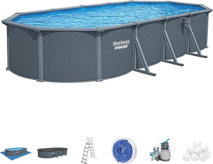 Immagine prodotto Bestway Set piscina ovale Hydrium - 7,32 m x 3,66 m x 1,32 m (732 x 366 x 132 cm)
