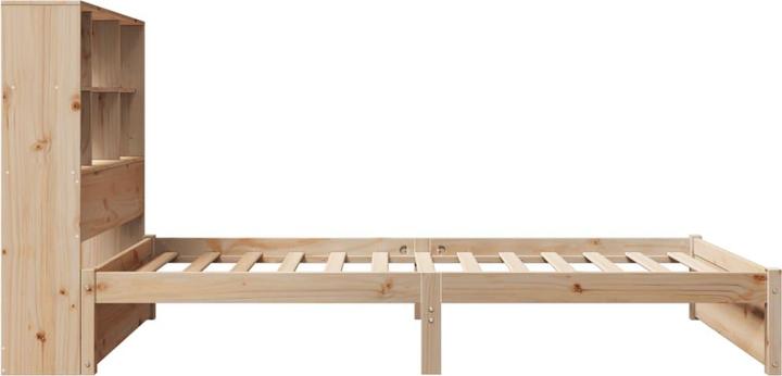 Produktbild vidaXL Massivholzbett Holzbett Bett mit Regal ohne Matratze 90x200cm Kiefernholz (90 x 200 cm)