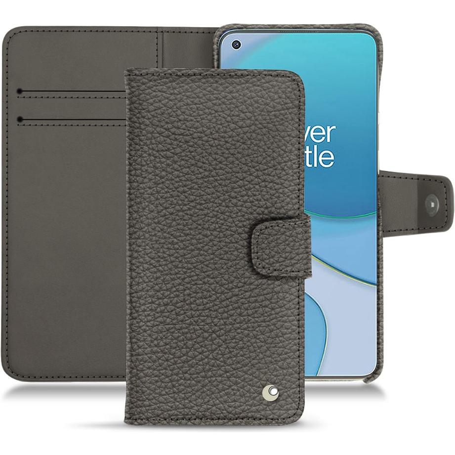 Thumbnail - Noreve Lederschutzhülle Wallet (OnePlus 8T), Smartphone Hülle, Grau