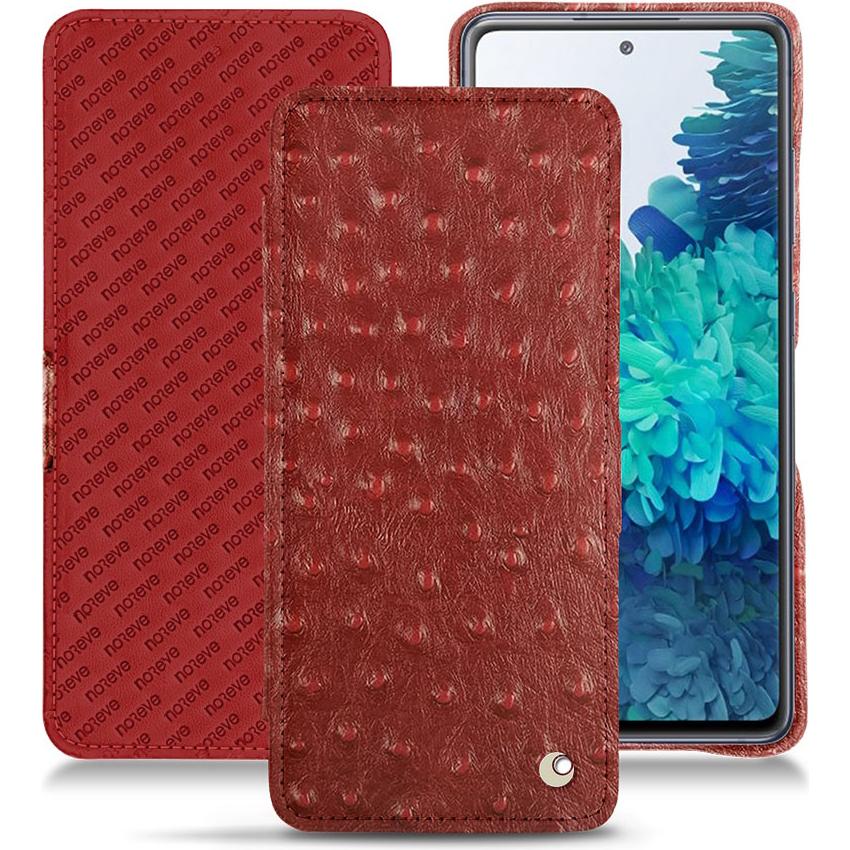 Noreve Lederschutzhülle horizontal (Samsung Galaxy S20 FE), Smartphone Hülle, Rot