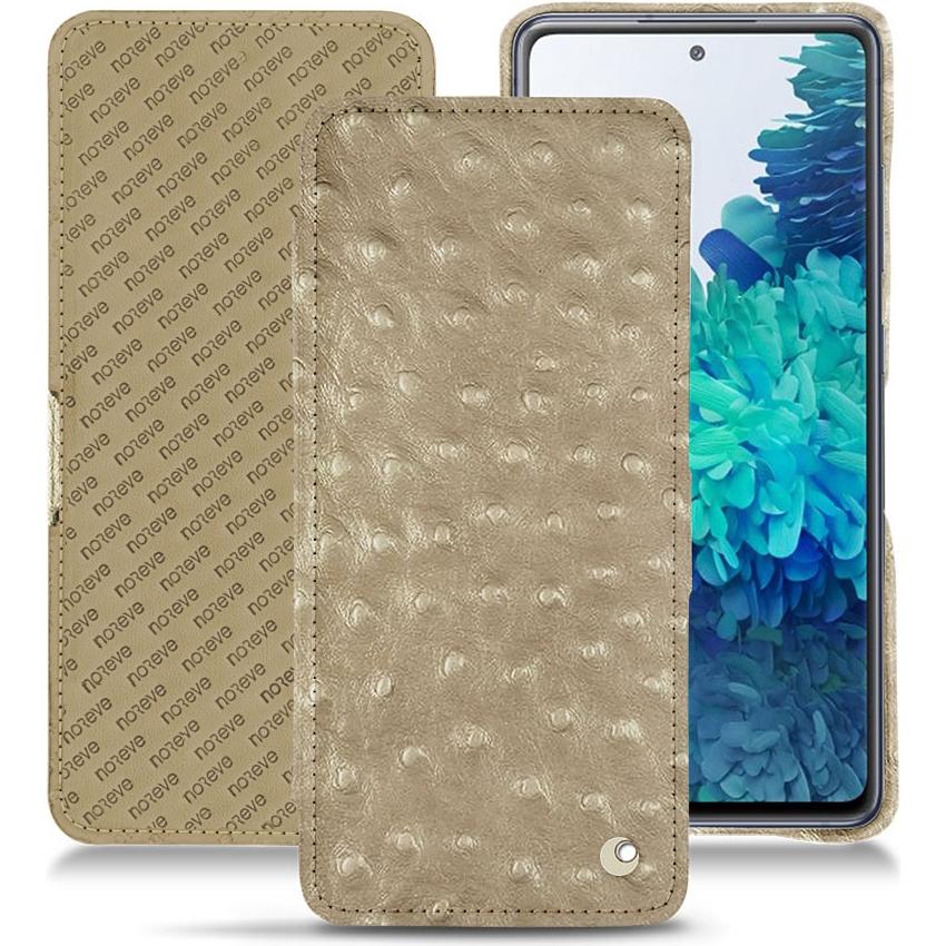Noreve Lederschutzhülle horizontal (Samsung Galaxy S20 FE), Smartphone Hülle, Beige